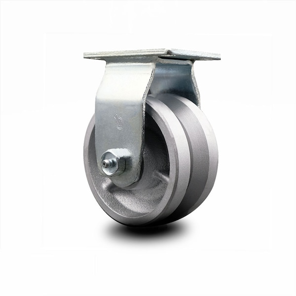 4 Inch V-Groove Semi Steel Cast Iron Wheel Rigid Caster with Ball Bearing SCC